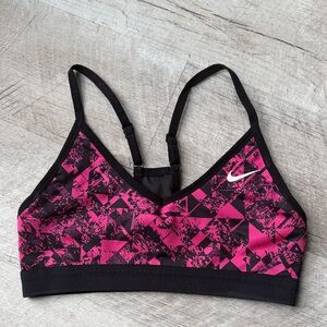 Nike Women's Geometric Pink and Black Sports Bra